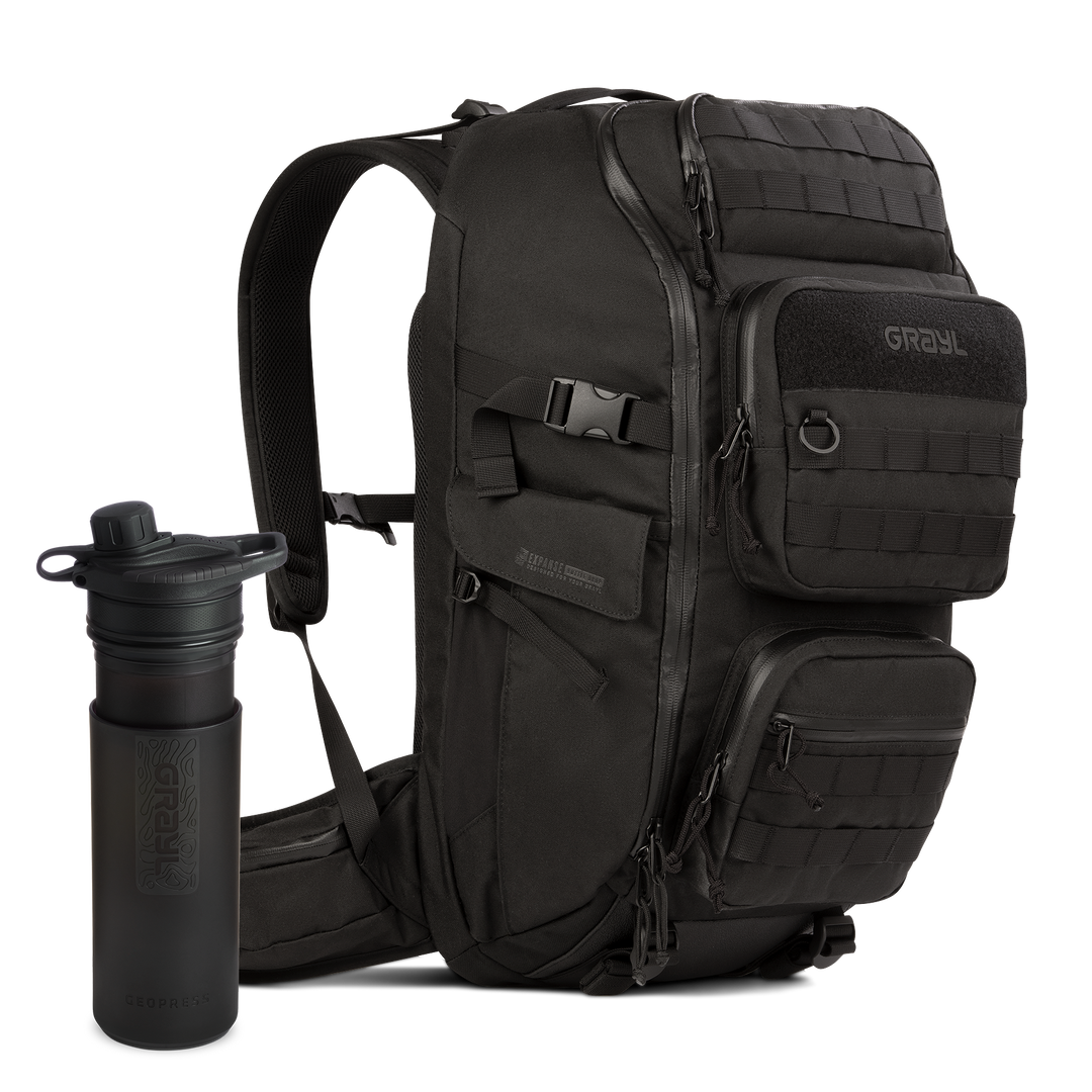 35L Mission EXP Backpack (Covert) &amp; 24oz GeoPress Purifier Bottle (Covert) Bundle