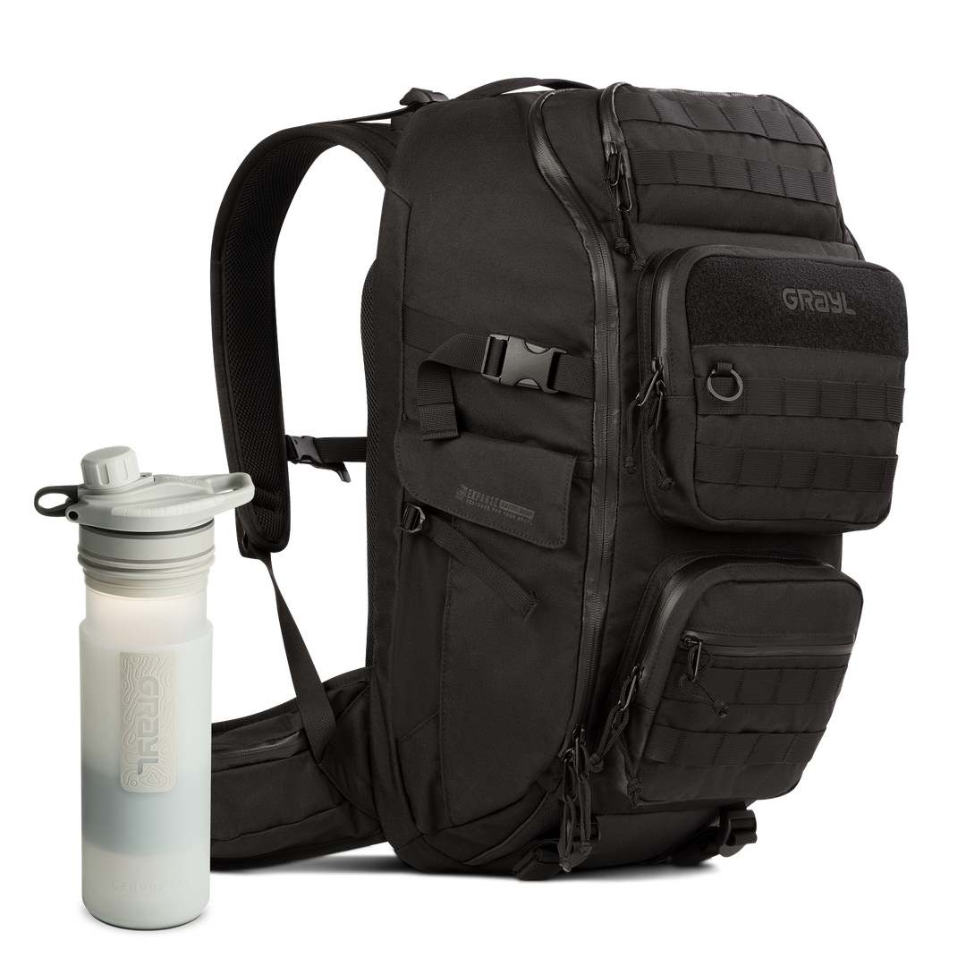 35L Mission EXP Backpack (Covert) &amp; 24oz GeoPress Purifier Bottle (Peak White) Bundle