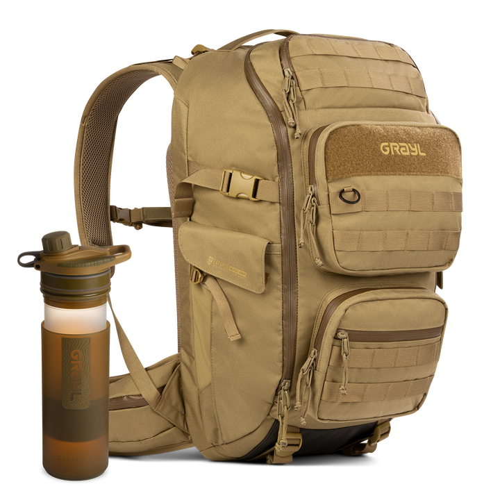 35L Mission EXP Backpack (Coyote) &amp; 24oz GeoPress Purifier Bottle (Coyote) Bundle