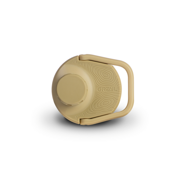 Grayl® UltraPress Titanium Replacement Drink-Thru Cap | Side View / Desert Tan