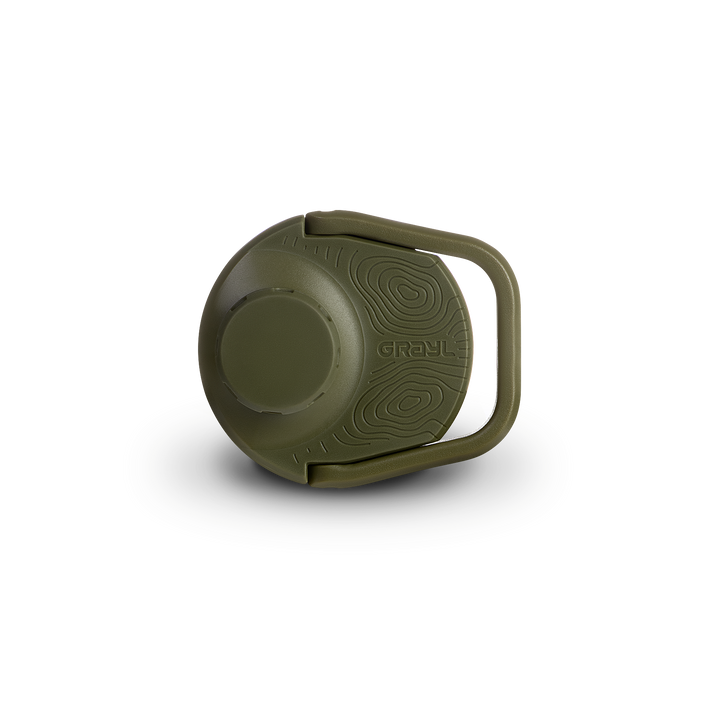 Grayl® UltraPress Titanium Replacement Drink-Thru Cap | Side View / Olive Drab
