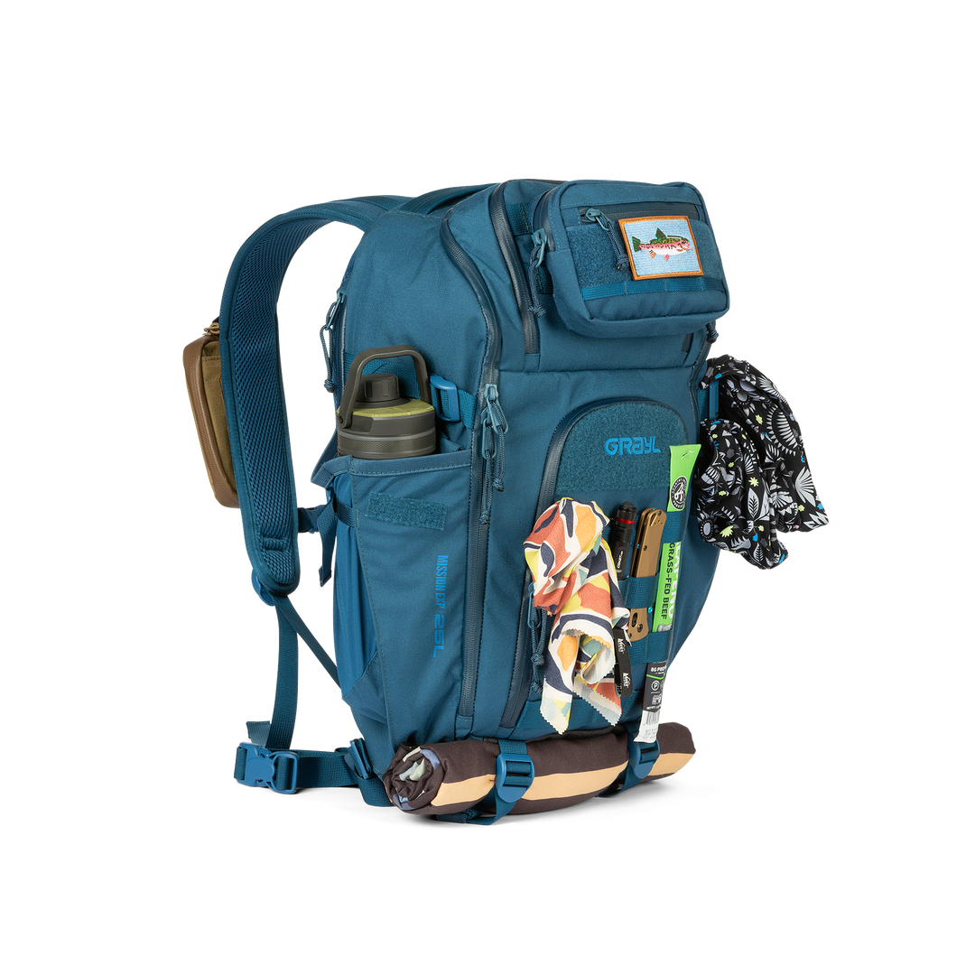 Grayl® Mission Expanse Backpack - 25L / Standard Loaded View / Wander Blue