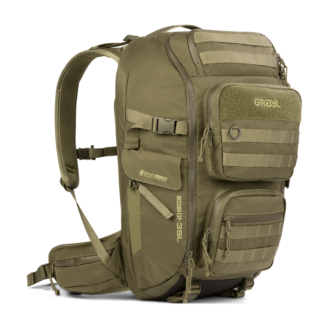 Grayl® Mission Expanse Backpack - 35L / Standard View / Olive Drab