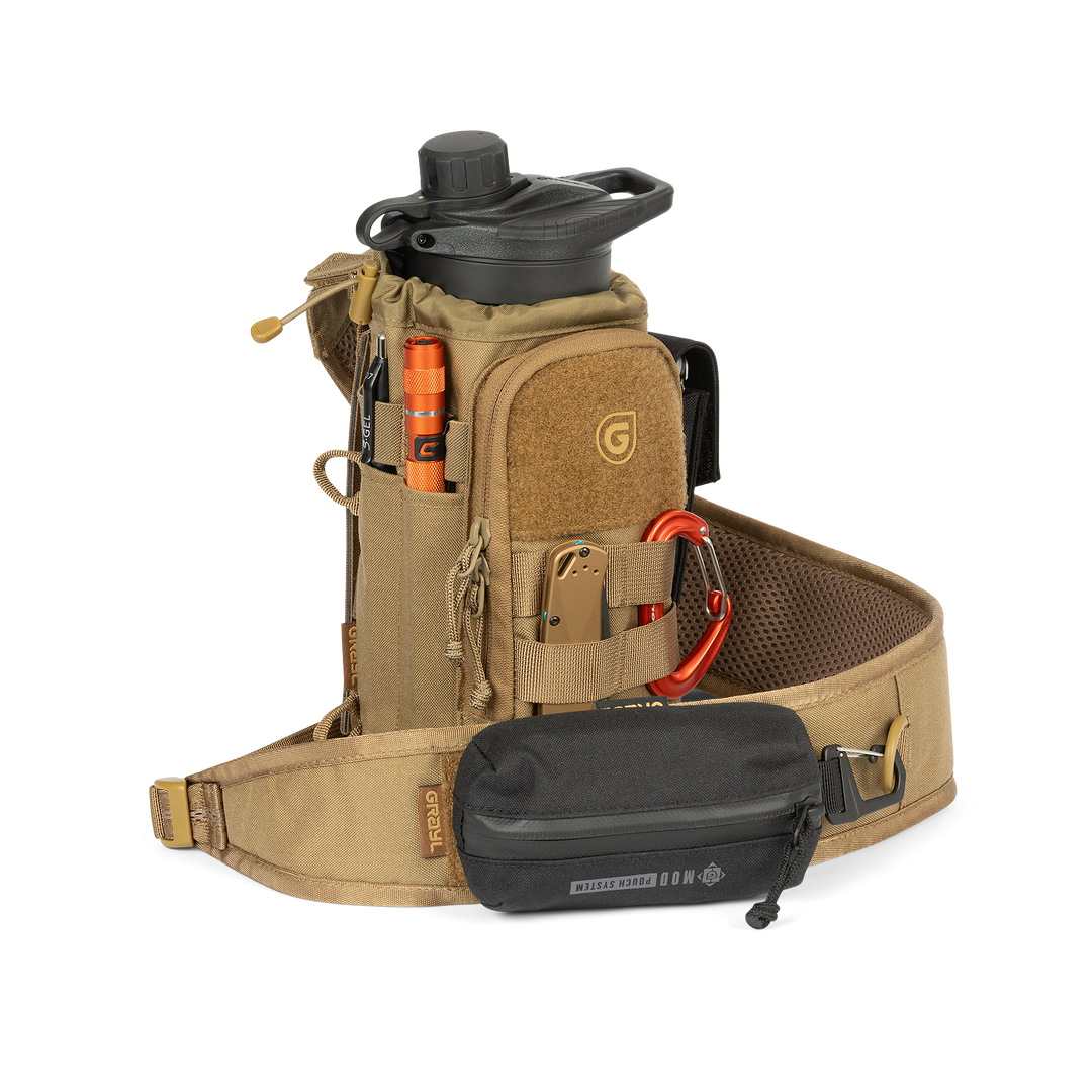 Grayl® Mission Water Bottle Sling - 1.7L / Standard Loaded View / Coyote Brown