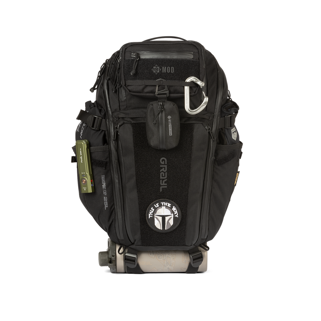 Grayl® Transport Expanse Backpack - 25L / Straight Loaded View / Covert Black