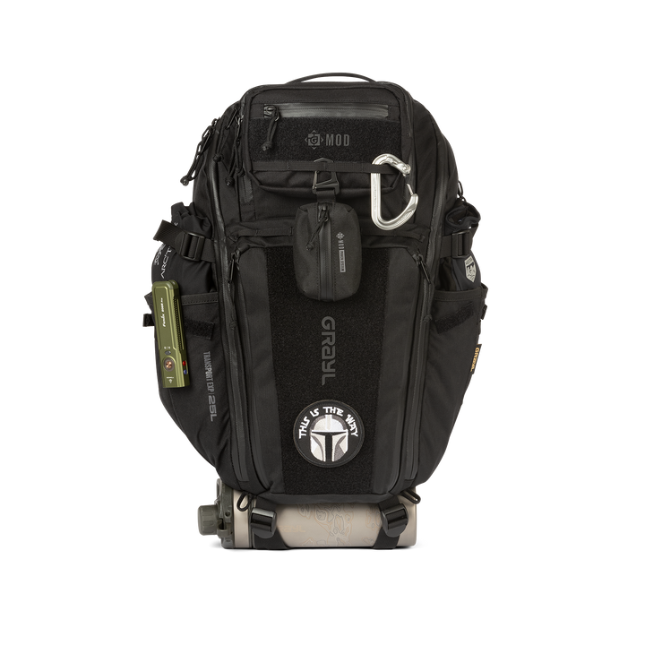 Grayl® Transport Expanse Backpack - 25L / Straight Loaded View / Covert Black