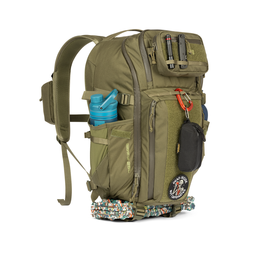 Grayl® Transport Expanse Backpack - 25L / Standard Loaded View / Olive Drab