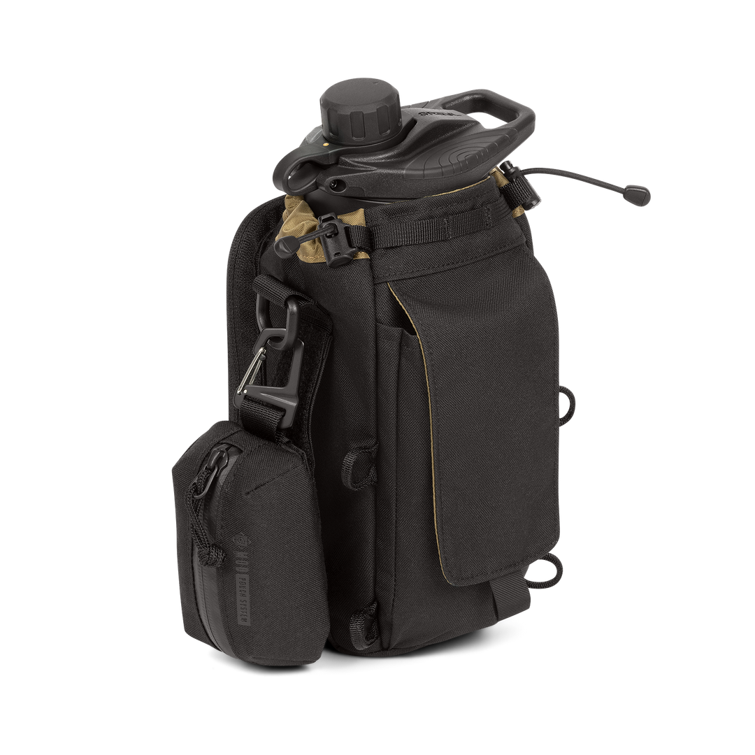 Grayl® Transport Water Bottle Sling - 1.7L / Back View with G-Mod Pouch / Covert Black