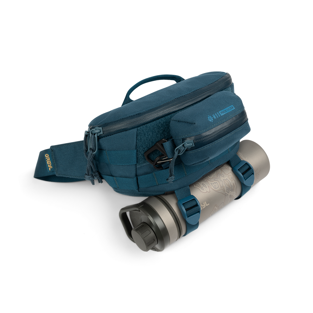 Grayl® Transport Hip Pack - 1.5L / BottleLock View / Wander Blue