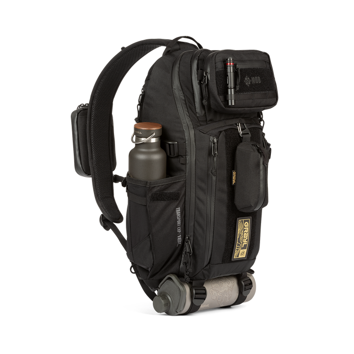 Grayl® Transport Expanse Sling Daypack - 18L / Standard Loaded View / Covert Black