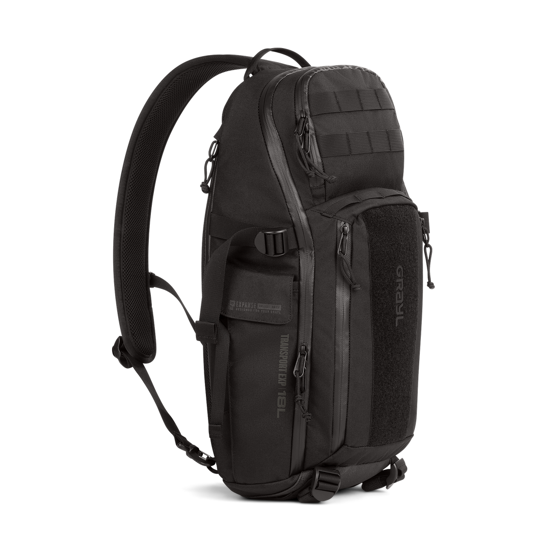 Grayl® Transport Expanse Sling Daypack - 18L / Standard View / Covert Black
