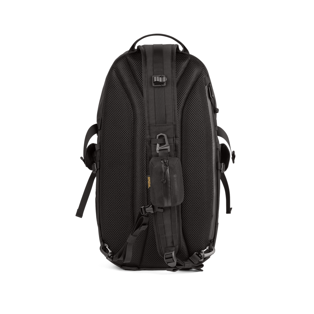 Grayl® Transport Expanse Sling Daypack - 18L / Back View / Covert Black