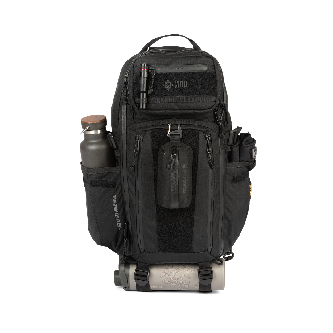 Grayl® Transport Expanse Sling Daypack - 18L / Straight Loaded View / Covert Black