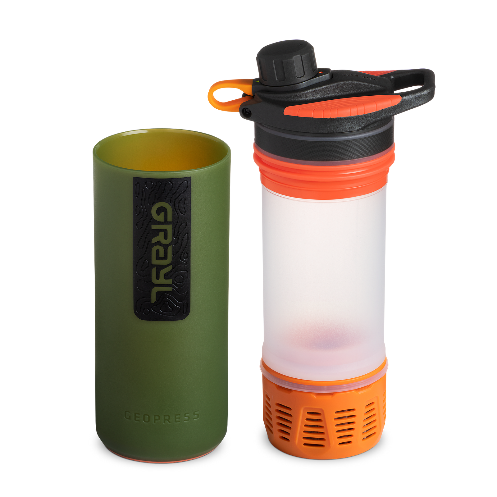 Best top rated Grayl GeoPress Filter and Purifier Water Bottle - 24 Fluid Ounces / Nature Edition / Separated View / Oasis Green