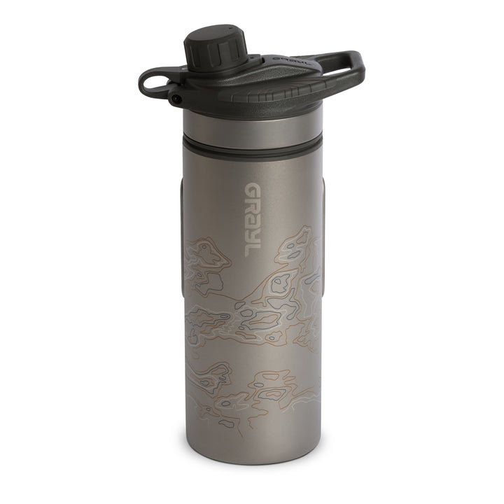 Grayl GeoPress Titanium Filter and Purifier Water Bottle – 24 Fluid Ounces / Cart View / Standard / Covert Black