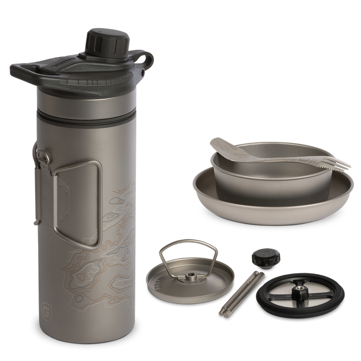 GeoPress® Ti Purifier, Coffee Press &amp; Dining Set Bundle