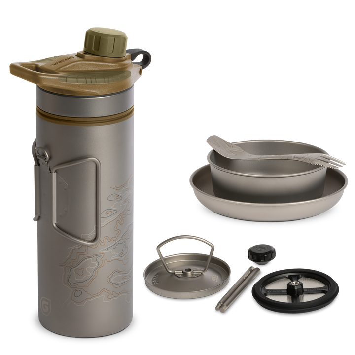 GeoPress® Ti Purifier, Coffee Press &amp; Dining Set Bundle