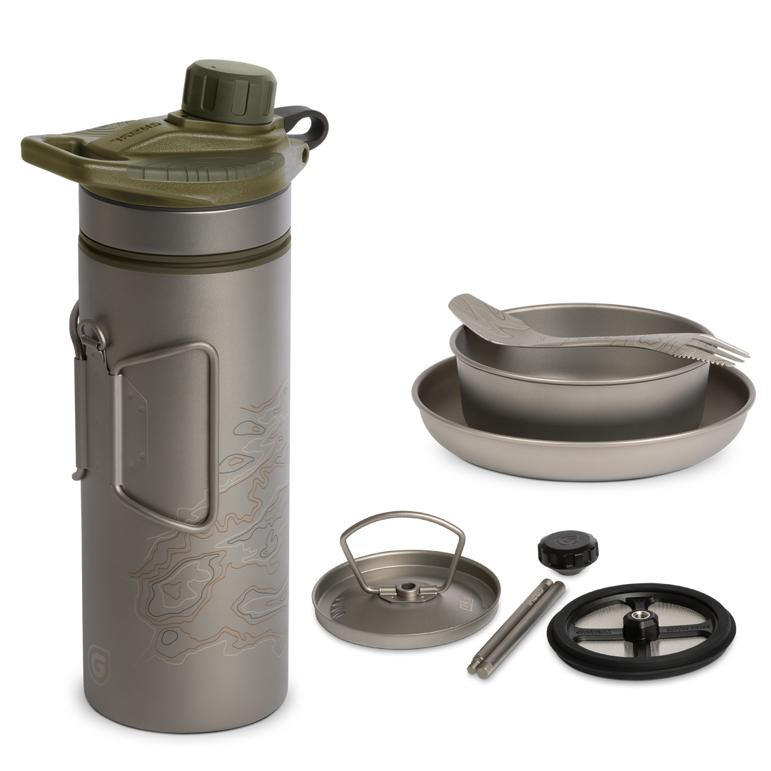 GeoPress® Ti Purifier, Coffee Press &amp; Dining Set Bundle