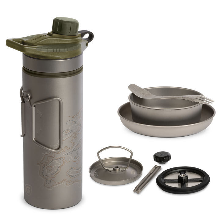 GeoPress® Ti Purifier, Coffee Press &amp; Dining Set Bundle