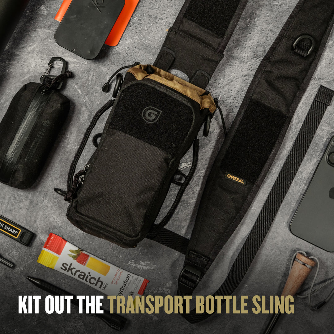 Grayl® Transport Water Bottle Sling / Kit Out The Transport Bottle Carrier / Covert Black / Coyote Brown / Olive Drab / Wander Blue