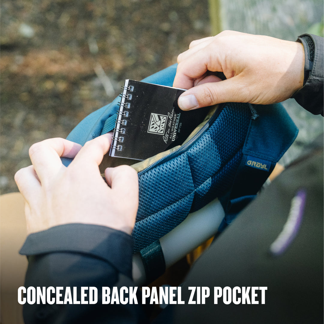 Grayl® Transport Hip Pack &amp; Crossbody Sling / Concealed Back Panel Zip Pocket / Wander Blue / Covert Black / Coyote Brown / Olive Drab